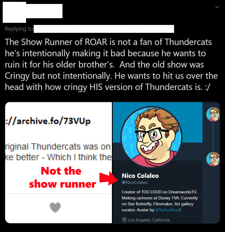 One of the worst things (or funniest if you look at it that way) to come out of the Thundercats Roar discourse is some of the people trying to "criticize" the show that don't know what they're talking about.
