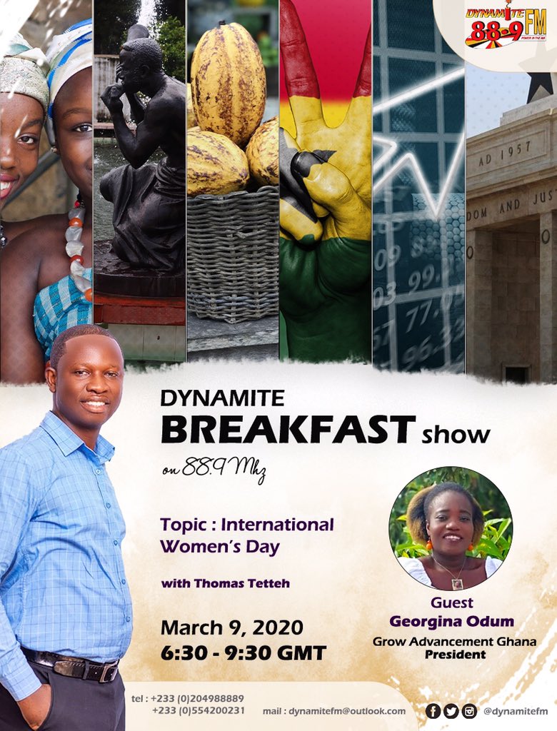 DynamiteFm's tweet photo. Tune in on Monday! Let’s talk about IWD 20 ... #PowerIntheAir #DynamiteFM #Tarkwa https://t.co/llsbGT98hy