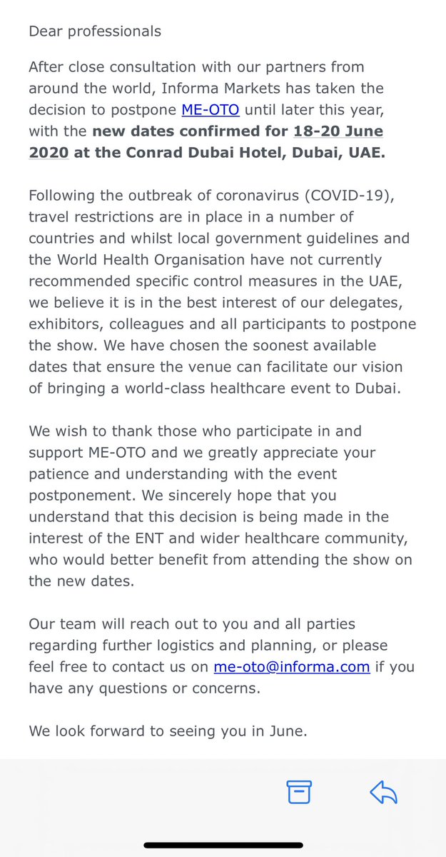 Talal_Alkhatib's tweet photo. New dates for the 17th Middle East Otolaryngology Conference @ME_OTO , featuring 7 conference tracks #Otolaryngology #Rhinology #Facialplastics #Cochlearimplants #Audiology #HeadandNeck #CMEconferences and 26.75 CME credits! https://t.co/OnTfLDF3Tc…
Congress #MEOTO #Dubai https://t.co/RxyHQ1WEyo