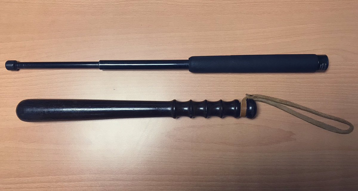 Found this wooden baton in the office today...new and old for a comparison! Be interesting to see who it was issued to! #PoliceHistory 👮‍♀️👮‍♂️