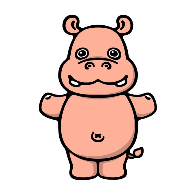 ピンクのカバのtwitterイラスト検索結果
