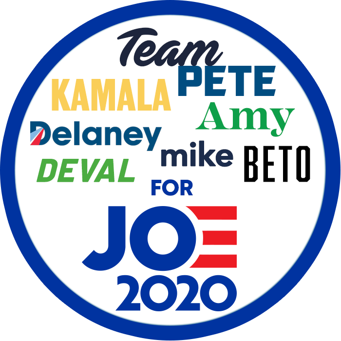 indigogeek's tweet photo. Updated UNITED for Joe badge. Thanks for your help everyone! #UnitedForJoe #TeamJoe #TeamPete #KHive #AmyKlobuchar #BetoORourke #DevalPatrick #MikeBloomberg #JohnDelaney #JoeBiden https://t.co/PWcDGVvN0N
