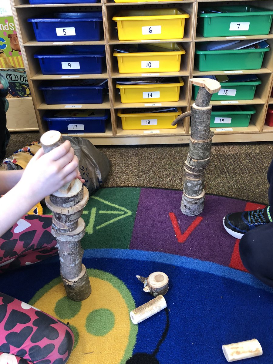 Learning what it means to ‘be tall’ with materials found in our classroom! My students would have built all day if I let them 😅☺️ #Kindergarten #unbced
