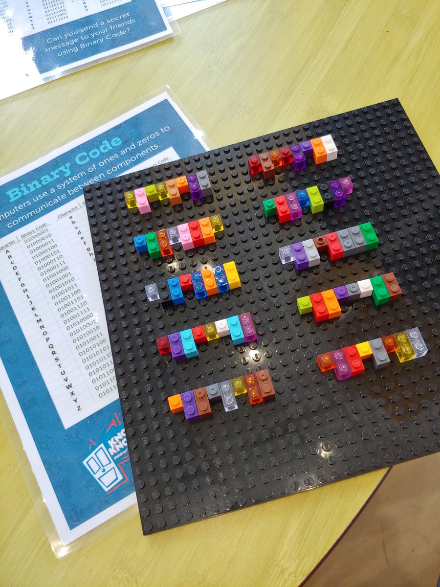 TinkerHill_KKCM's tweet image. Knock Knock in binary code. @KnockKnockCM #roboticsmonth #learningwithlego