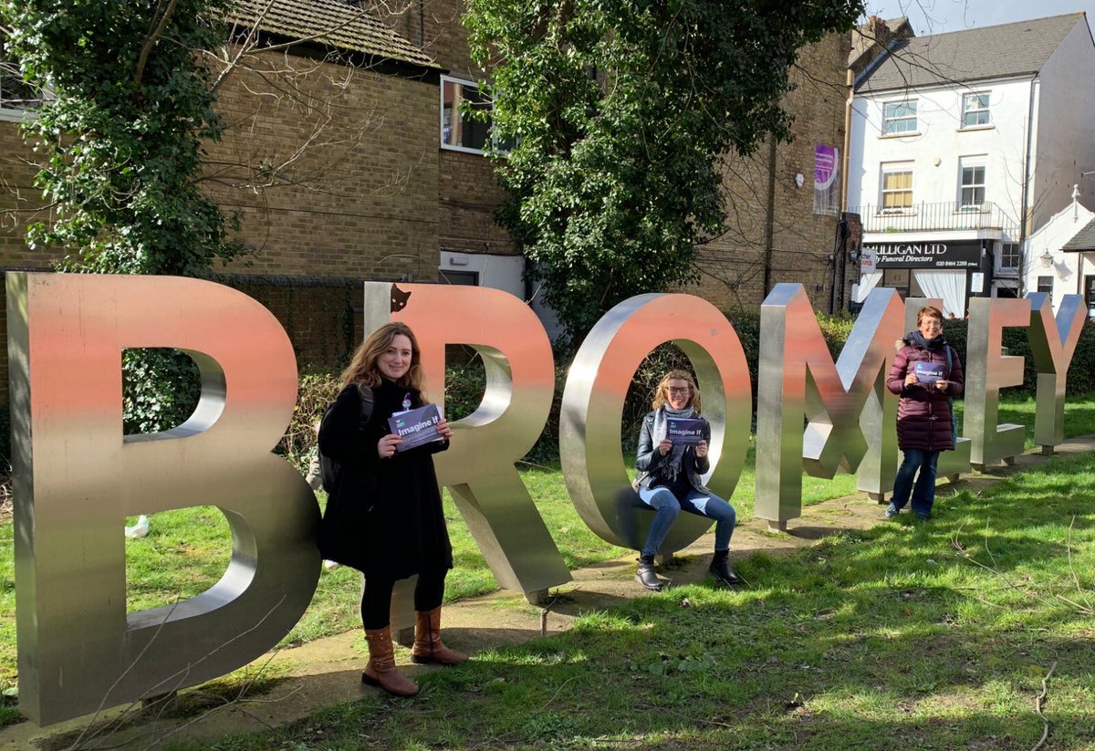 WEPBexley's tweet photo. Canvassing today in Bromley! #VoteWE in the #GLA2020 elections! You can #ShareYourVote for a more equal London for everyone. Vote for @_SarahLeaf_ @wepbromley https://t.co/vymO30CVPe