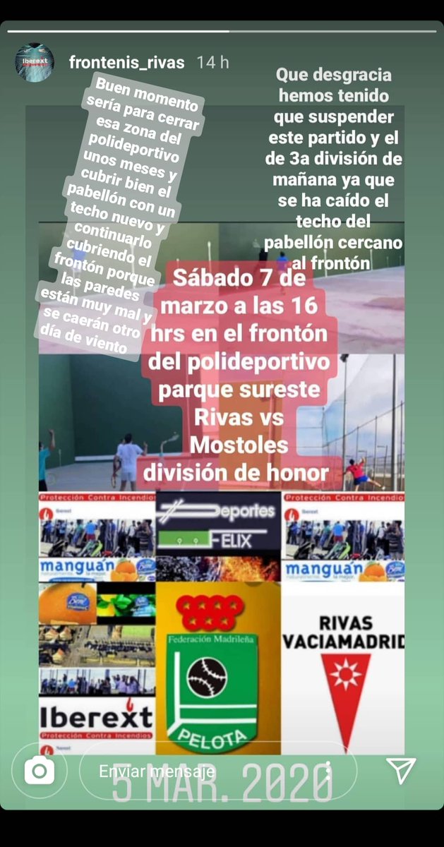 Buen momento sería este para cerrar la zona del pabellón y el frontón del polideportivo parque sureste y hacer una cubierta nueva del pabellón y continuarlo cubriendo el frontón ya que cada vez está en un peor estado de conservación el frontón y la cubierta del pabellón