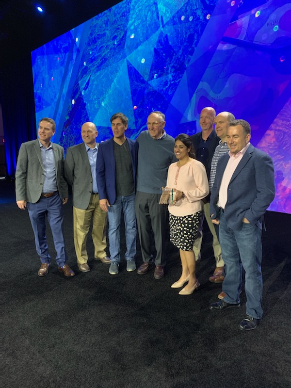 rjolden's tweet photo. No biggie, just hanging out with Jack, winning an award for platform adoption at the Esri Partner Conference. #lifeatHDR #hdrgis https://t.co/onQuuJPO05