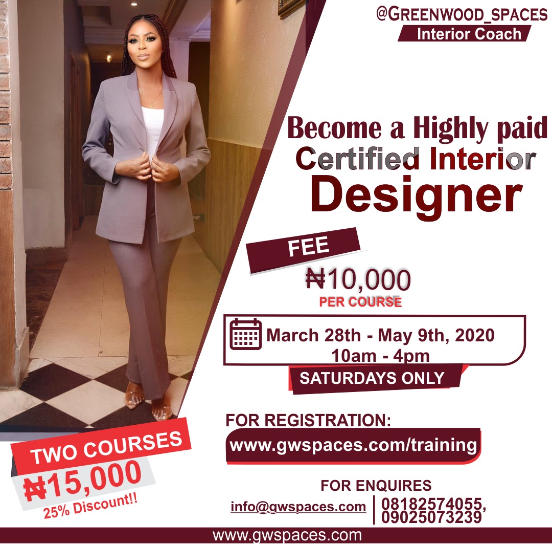 gwmspaces's tweet photo. Abuja tweeps, we are having our trainings coming soon and we would be training in Interior Design, Soft furnishing, digital marketing, and business management. You wouldn't want to miss this opportunity. Opened to corps members
#UltimateLoveNG
#InternationalWomensDay
#OleOut https://t.co/PpInanB9mU