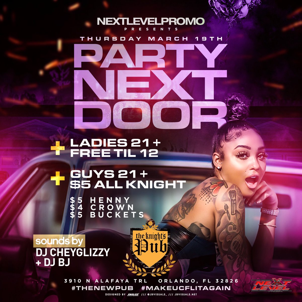 bjbeastley3's tweet photo. Next Week We Hanging Out‼️
MARCH 19 ‼️ 

We bringing the vibes back to Knights Pub ⚡️ 

#NextLevelPromo #makeucflitagain 

@NextLevelPromo_ https://t.co/1dEHPcKWiZ