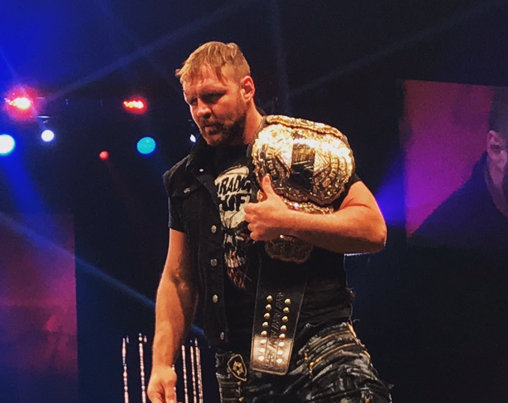 tammywstl7's tweet photo. His new accessory!  #jonmoxley #aew https://t.co/2VmHuEipop