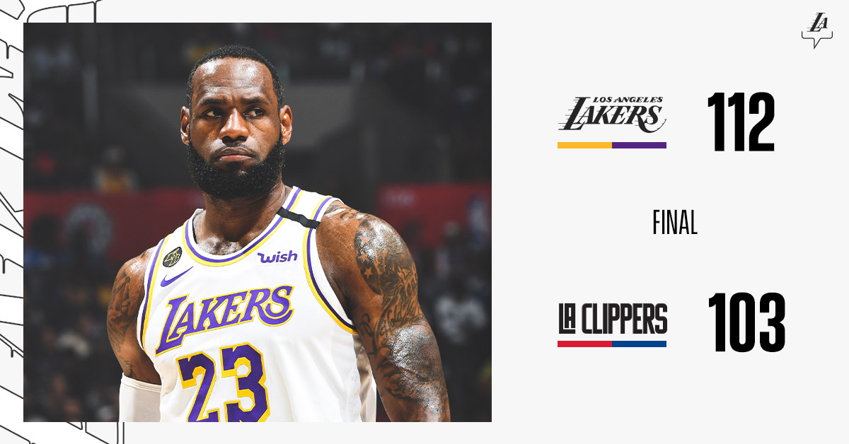 Lakers's tweet photo. Royalty reigns in the battle between the top teams in the West. #LakersWin https://t.co/Fn5q6F4krw