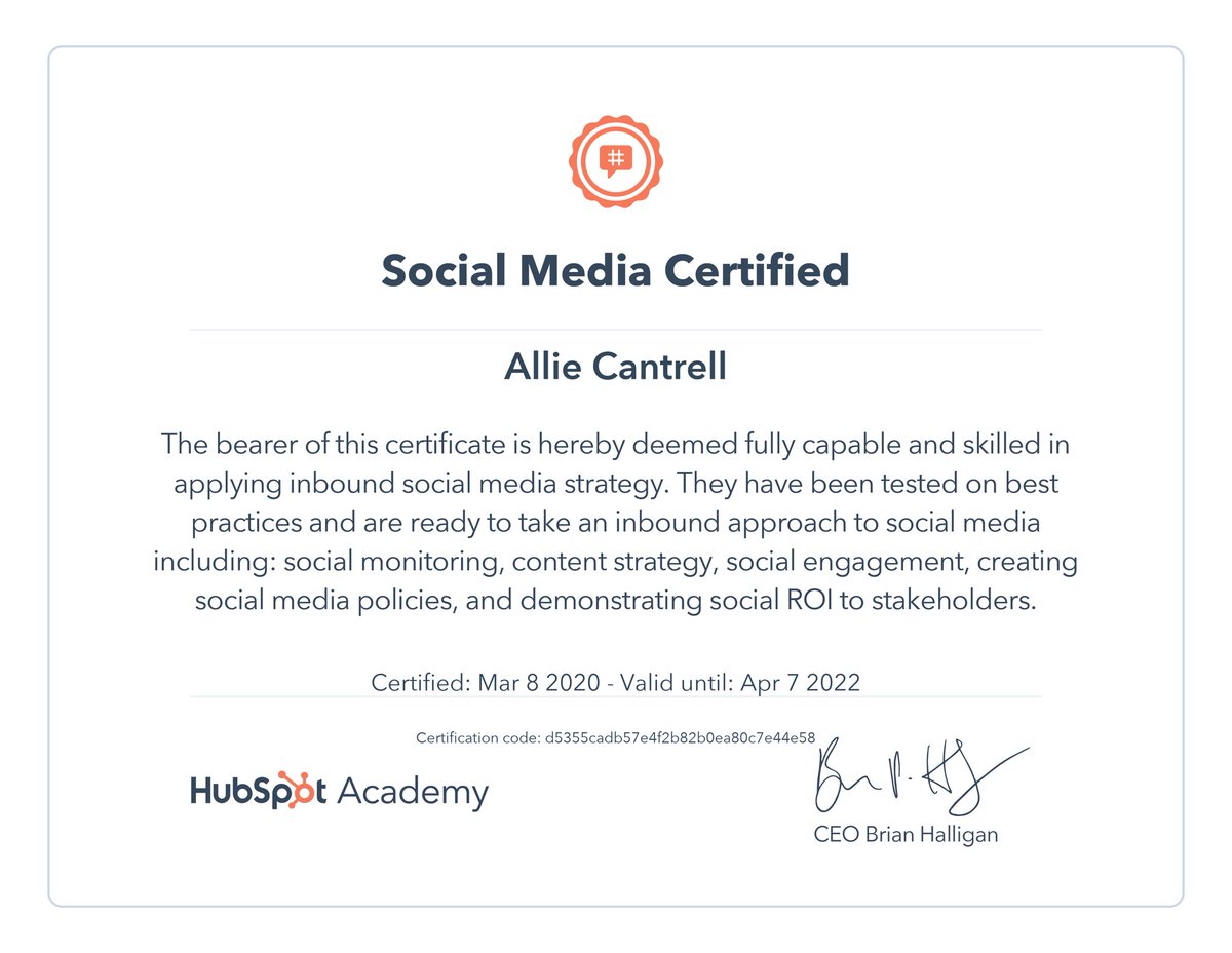 alliecan22's tweet photo. A whole lot of notes later &amp; I am finally certified !!!! #backagain #405smmanage https://t.co/Edfgi56ABu