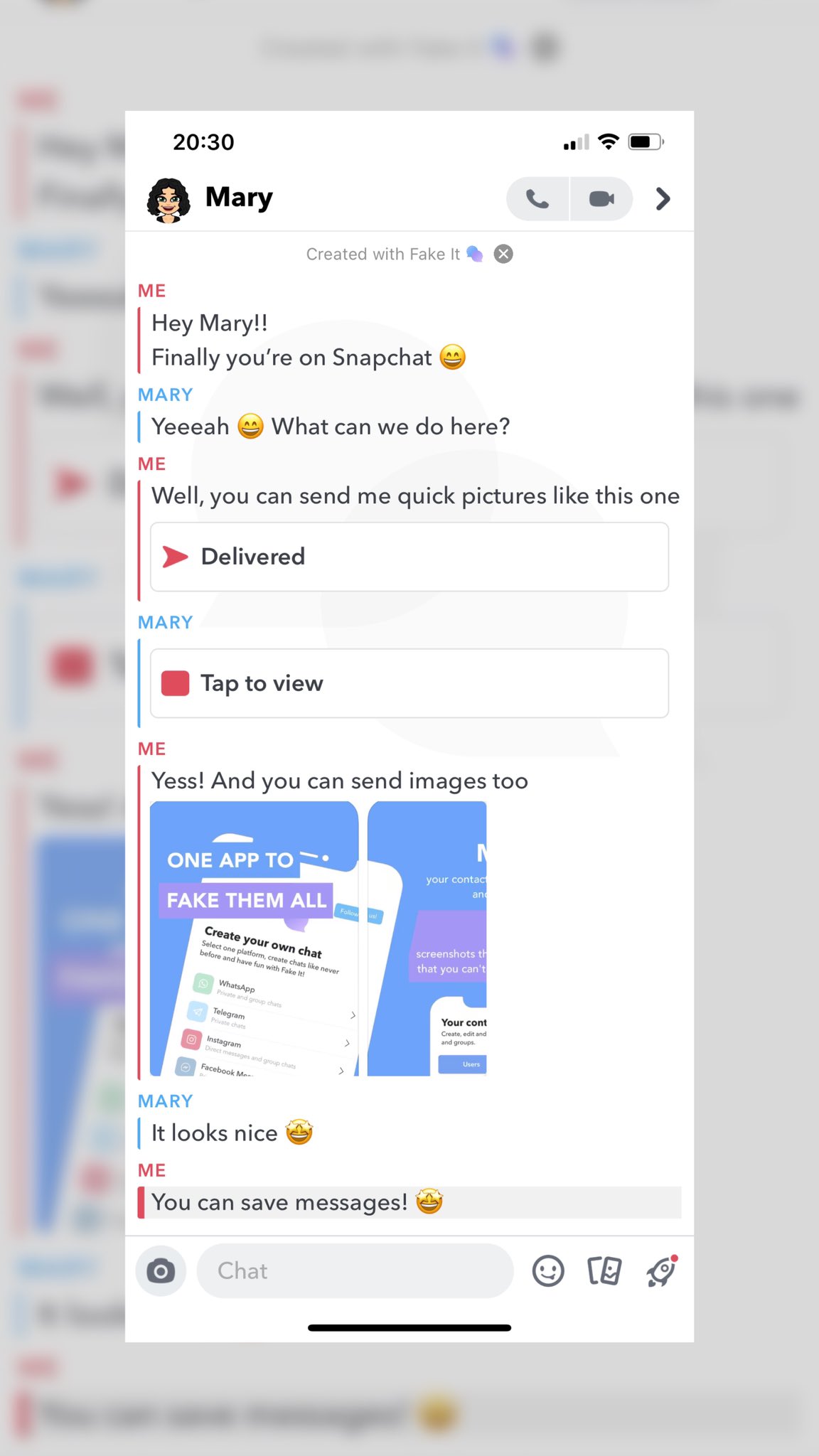 Fake Snapchat chat generator tool