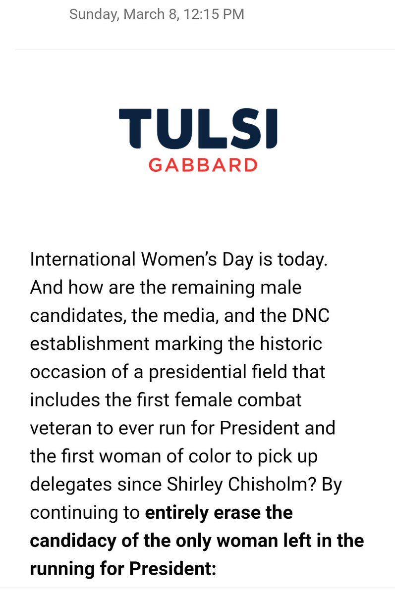 boris_s_s's tweet photo. The moment one begins to reconsider his allegiance to the #DemocraticParty in its current state...
#InternationalWomensDay #March8 #TulsiGabbard #Tulsi2020 #TulsiStrong #TulsiBlackOut #TulsiForPresident #Tulsi #DNC #QuestionMore #choose2learn #2learnis2evolve #TIL #DNCfearsTulsi https://t.co/ZKGCsOjZAF