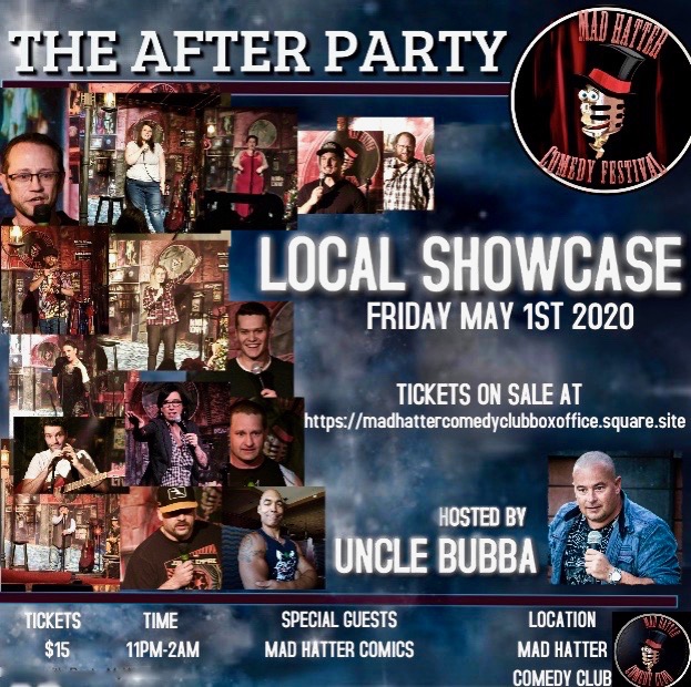 MHComedyClub's tweet photo. #MadHatterComedyClub🎩 Presents #MadHatterComedyFestival May 1st #TheAfterParty with a #LocalShowcase of comics. #LATESHOW 11pm at  MadHatterComedyClub that will follow the Rosanne Show at the Canalta. Tickets &amp; ShowDetails here https://t.co/pXndZVX2E2 https://t.co/WoY9Phj00y