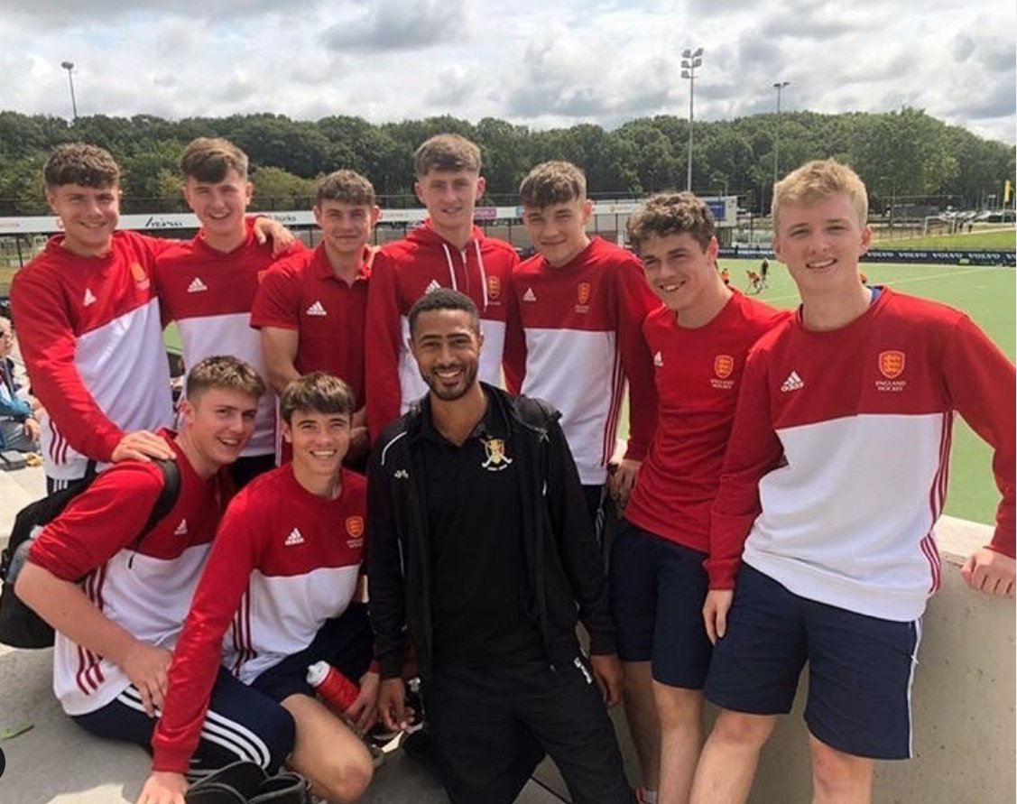 As the current U18’s gear up for a training camp later this month, followed by a camp in April v The Netherlands, we look back at last years 6 Nations Bronze position and this great picture of some of the ‘old guard’ with a surprise visit from <a href="/DarrenCheesman/">Darren Cheesman</a>