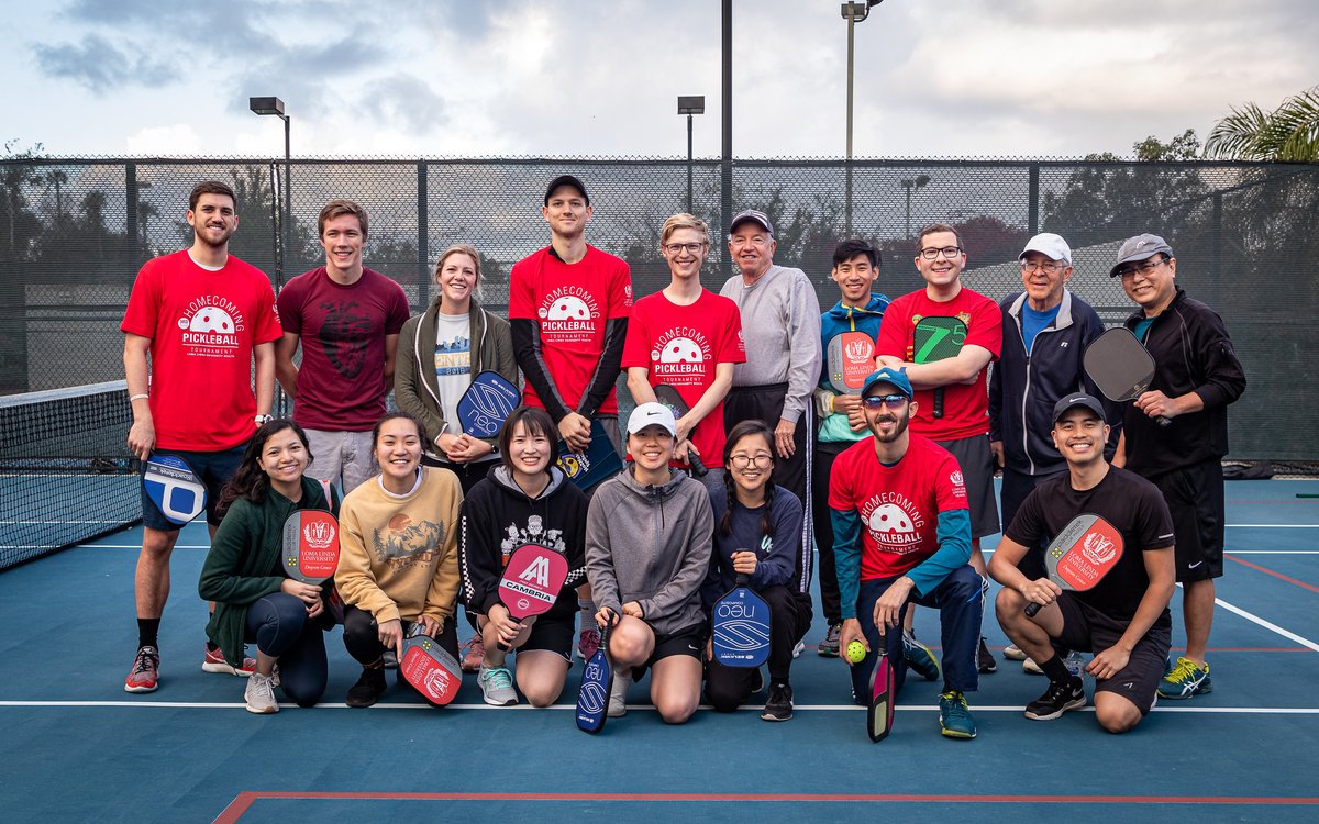 LLUHealth's tweet photo. In case you didn’t know, pickleball is kind of a big “dill” –– LLU School of Medicine smashed it out of the court in today’s tournament! #LLUHomecoming https://t.co/iHWeilFTXI