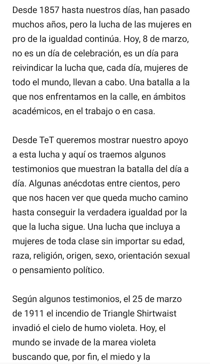 TrasEl_Telon's tweet photo. Hoy no es un día para celebrar.
Es un día para reivindicar la lucha feminista.
Una lucha que se batalla día a día.

Desde #TeT hemos elaborado un vídeo para este #8M2020

👉▶️ https://t.co/E5wcr0MCPm

#YoTeApoyo #DiaInternacionalDeLaMujer https://t.co/BBTKnWwNyK
