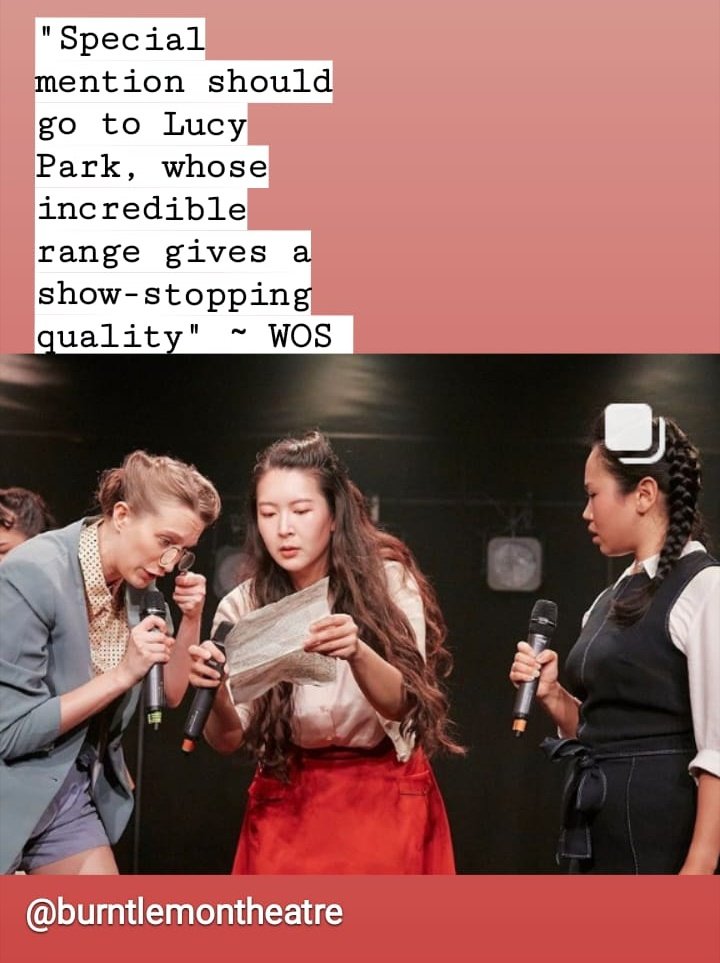 BurntLemonTC's tweet image. @LucyParkActor we could listen to you sing all day, everyday! Lucy stars in @GameFacePlay which you can catch @CamdenPT in May 🍩