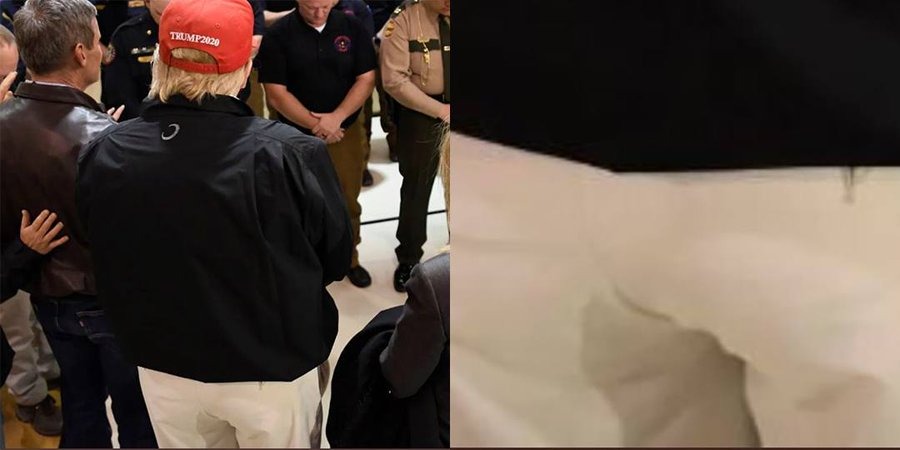 psychdr100's tweet photo. What if Hillary or Biden had soggy crotches on repeated occasions? He would never stop talking about it. https://t.co/lk7dKIYRjI