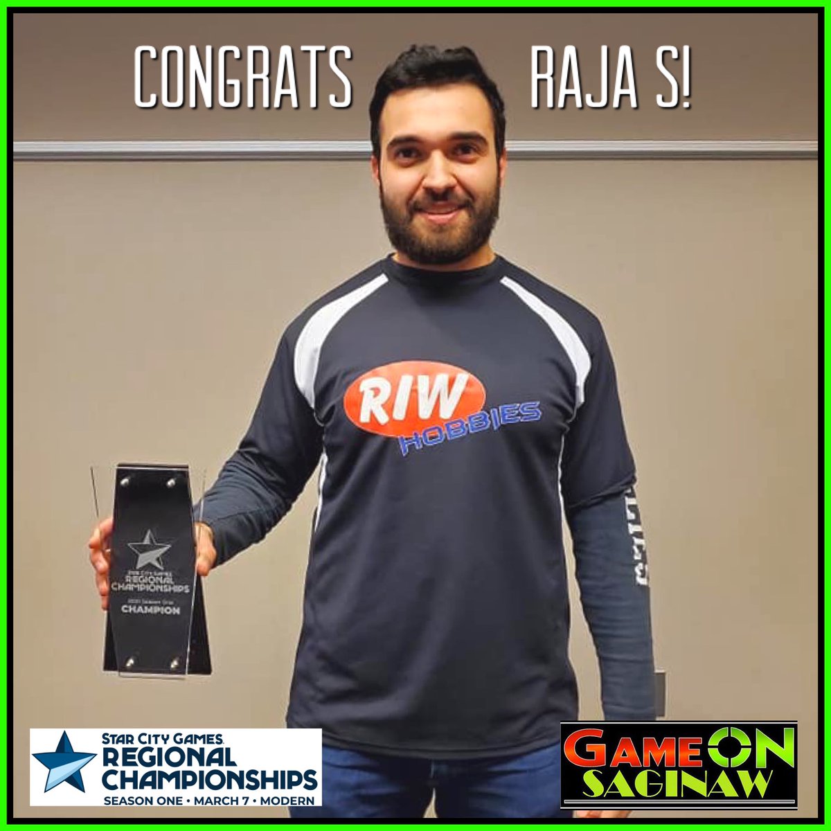 GameOnMichigan's tweet photo. Congrats to Raja Sulaiman on winning our #SCGRegionals $5K Modern event last night! Deck lists will be posted later today at https://t.co/FY8iHSs6Tp
1st Raja Sulaiman
2nd Hunter Craite
3rd Kyle Boggemes
4th Charles Martin https://t.co/b2fsG7V23C