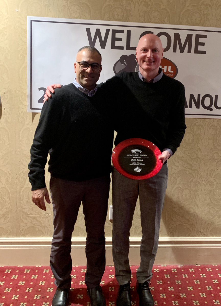 PacificJWHL's tweet photo. Thank you to the @JWHL it was an absolute honor to receive the JWHL Legacy Award.  A night I will never forget.  I look forward to working on behalf of the JWHL in a new capacity, exciting times ahead. https://t.co/76F9T5vbaK