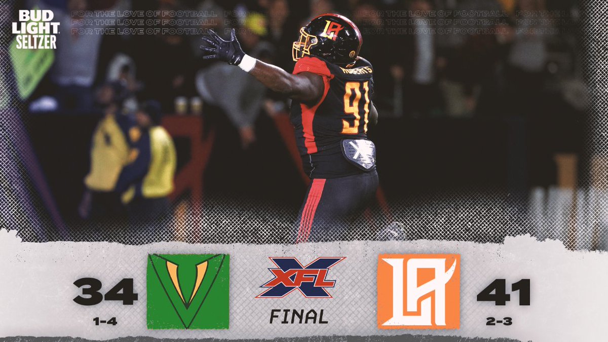 TheUFL's tweet image. The first XFL after dark was a great one. 

Wildcats hold on.

@budlight
