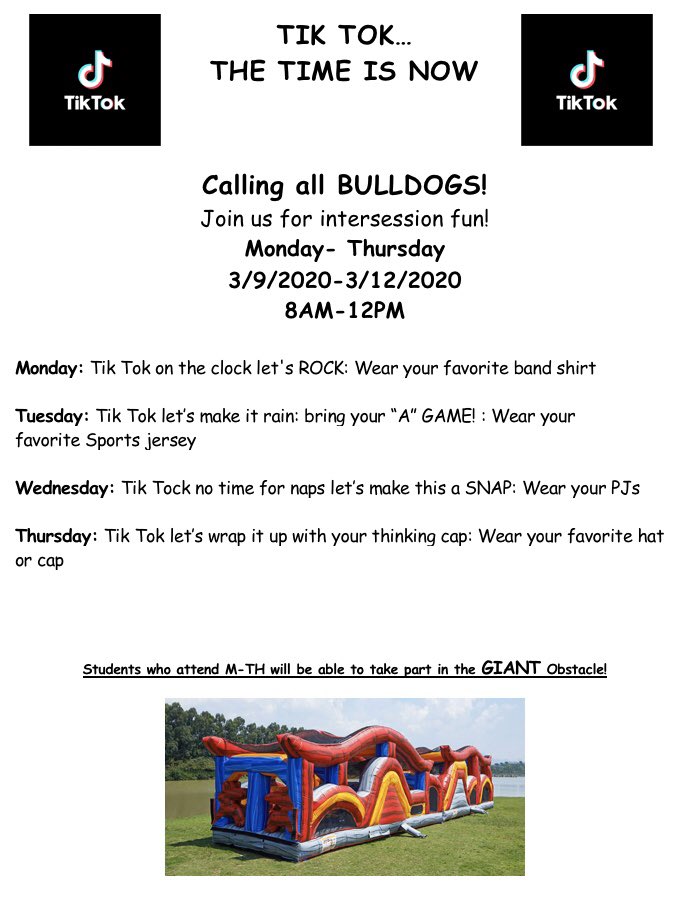 imendez_UTHS's tweet image. Alright @Socorro_Middle Bulldogs 🐾 Tik Tok 🎶 the time is now! ⏰ Follow our schedule for Dress Up Days #TeamSISD #ExtendedLearning