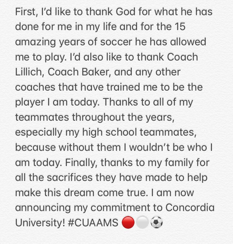 carlp_15's tweet photo. COMMITTED!!!⚽️⚽️⚽️ @CUAAMensSoccer @CCHSIrishSoccer @CCHSIrishSports https://t.co/GrwcBWIHBq