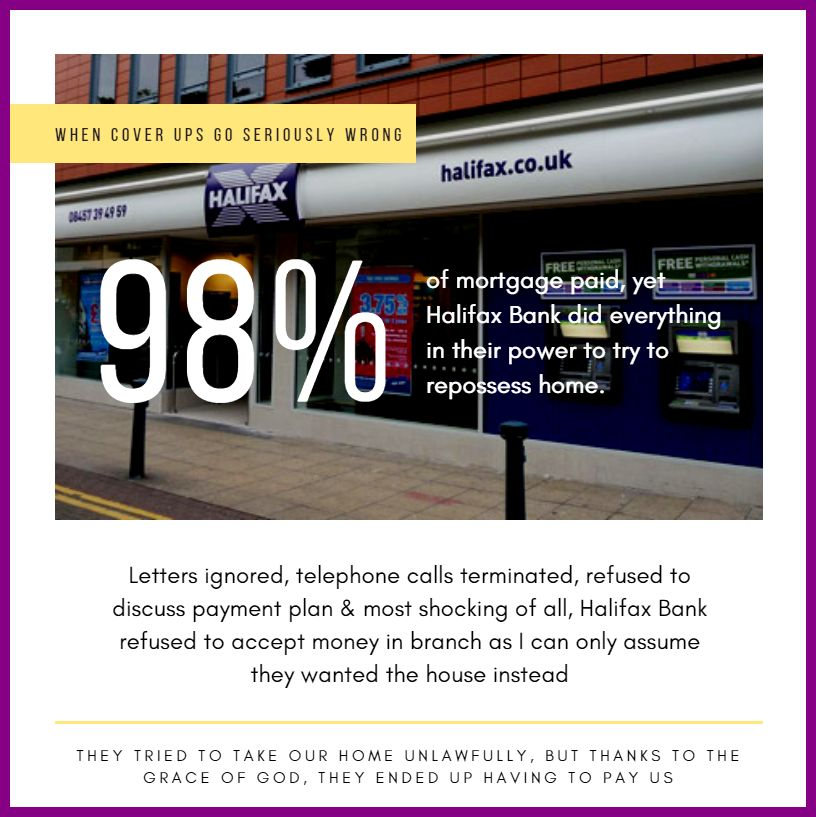 31/  #HalifaxBank also targeted our home overcharging us on our mortgage for years, wouldn't accept our money to pay our mortgage & then made steps to repossess our home when 98% of the mortgage was paid.  #UKGovernment  #DailyMail  #BBCNews