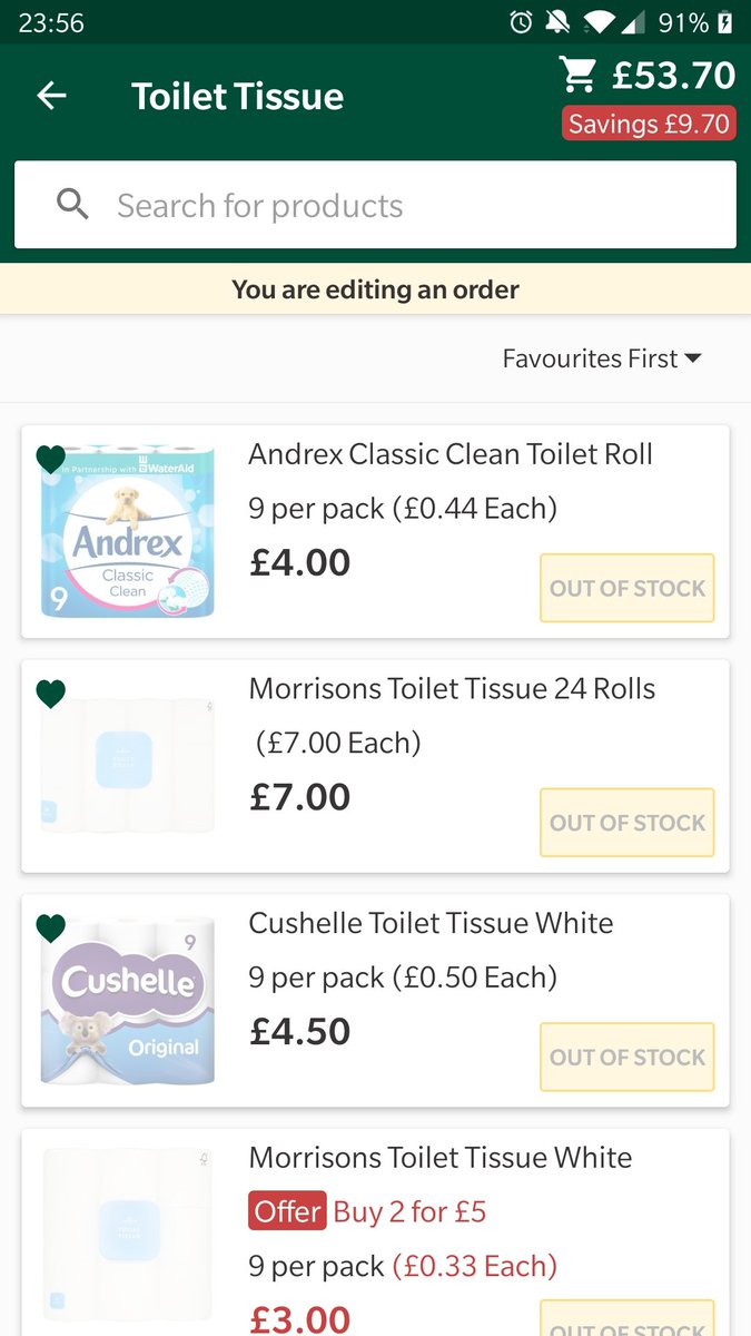 dascottishginge's tweet photo. @Morrisons can someone explain why all toilet roll shows out of stock when ordering online? https://t.co/KusFA0nfkq