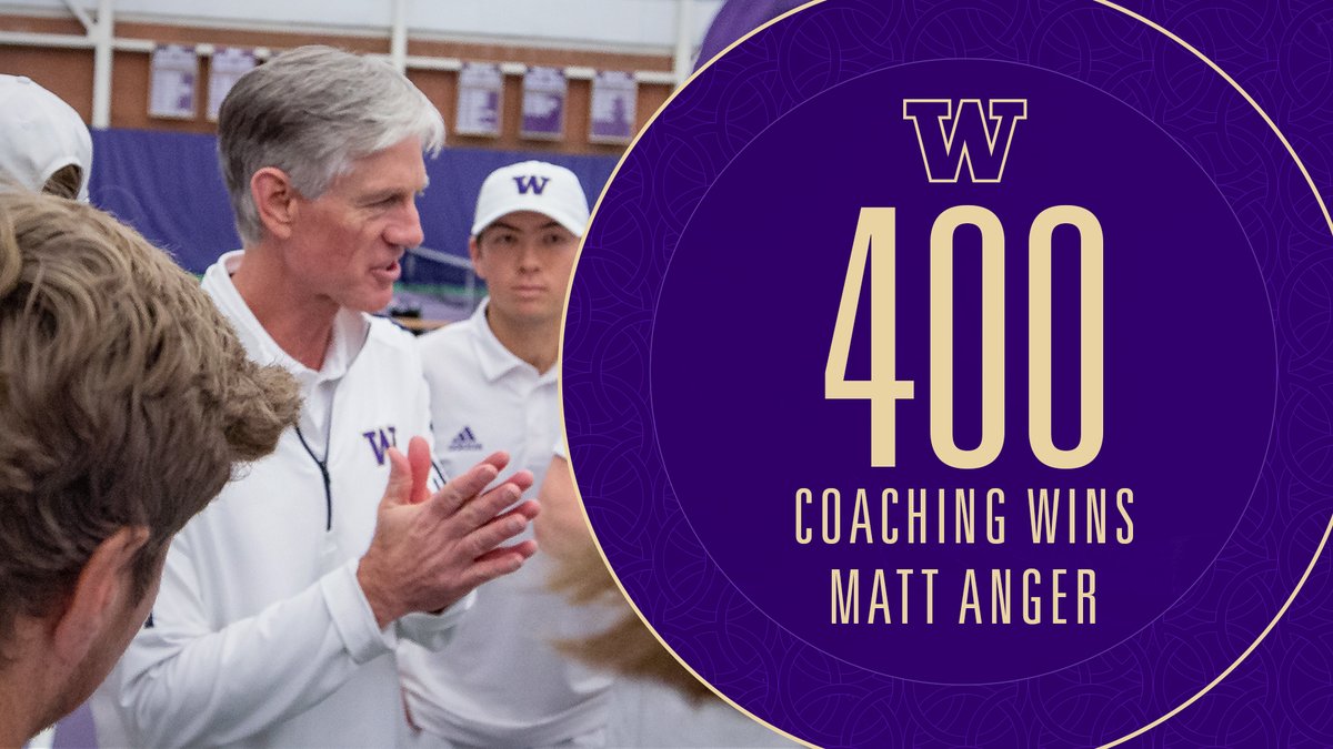 UW_MTennis's tweet photo. Special congratulations go out to Head Coach Matt Anger, who recorded his 400th career win today!

#GoHuskies https://t.co/LTGQEc8TOA