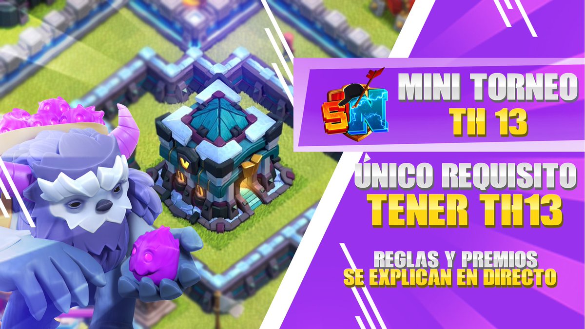 🛑LIVE🛑
🔥Evento Estelar🔥
💵 Premio Acumulado $120dlls
🏆Mini Torneo de Th13🏆
8va Edición⚡️
<a href="/ClashofClansESC/">Clash of Clans ES</a> 
Fuegooo🔥🤟🏼🔥

YouTube🔥
youtu.be/gQUsWkdspps
Facebook🔥
facebook.com/shioNWUCoC/vid…
Twitch🔥
twitch.tv/shionwucoc