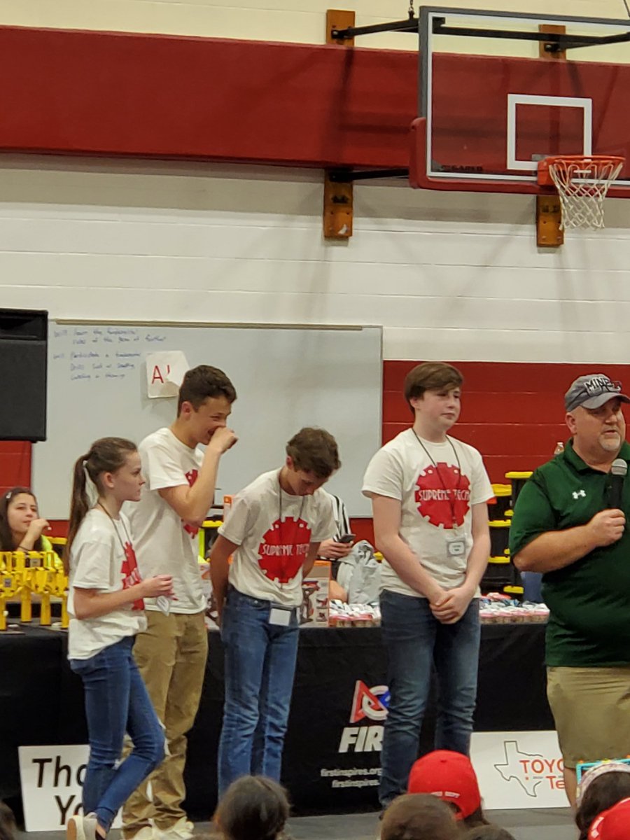 Not gonna lie...I got a little teary eyed as this amazing #FLL team was recognized at our regional championship for their gracious Professional. So proud of Supreme Tech ! <a href="/BanderaISD/">Bandera ISD</a> <a href="/BanderaMiddle/">BanderaMiddle</a>