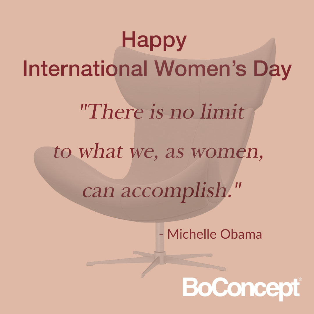 BoConceptSF_SJ's tweet photo. Happy Women’s Day! While only one day cannot encompass the strength and power displayed by all the women in our lives, today we should appreciate the extraordinary women around us! 
#womensday #feminism https://t.co/3Rh5PLlgWt