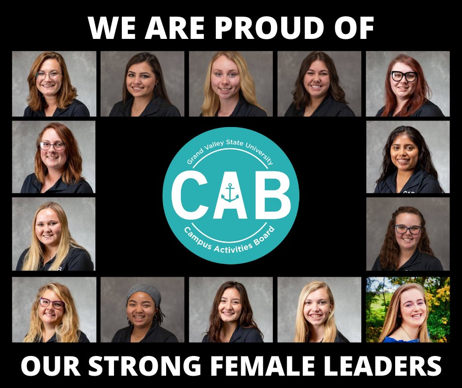 gvsucab's tweet photo. Today we are honored to celebrate International Women's Day! CAB is proud to have such a strong team of female leaders who dedicate their time and energy towards creating impactful programs for the GVSU community. #internationalwomensday https://t.co/tsBYrNVw2H