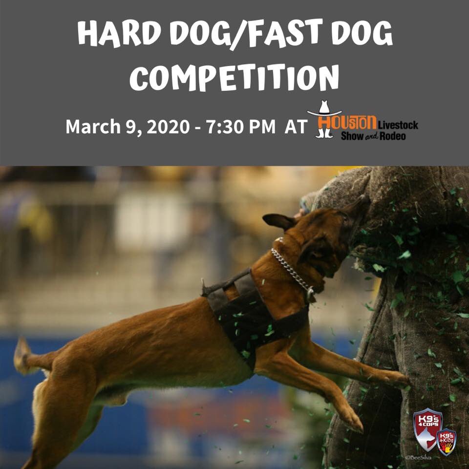 K9s4KIDS's tweet image. Tomorrow is the day!!! 
Join us for Hard Dog, Fast Dog at 7:30 pm tomorrow!!! 
***In the NRG Center/Cattle Arena*** 

#K9s4COPs #K9s4KIDs #HardDogFastDog