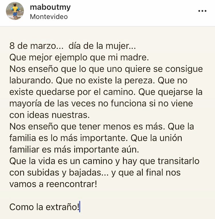 Maboutmy's tweet photo. Hoy #8M hacen 4 años de la partida de mamá. Y no tengo mejor ejemplo que ella para definir a la mujer. Mi ejemplo de vida @DANIELBOUTMY @nicoleboutmy https://t.co/dX2eF1BTf5