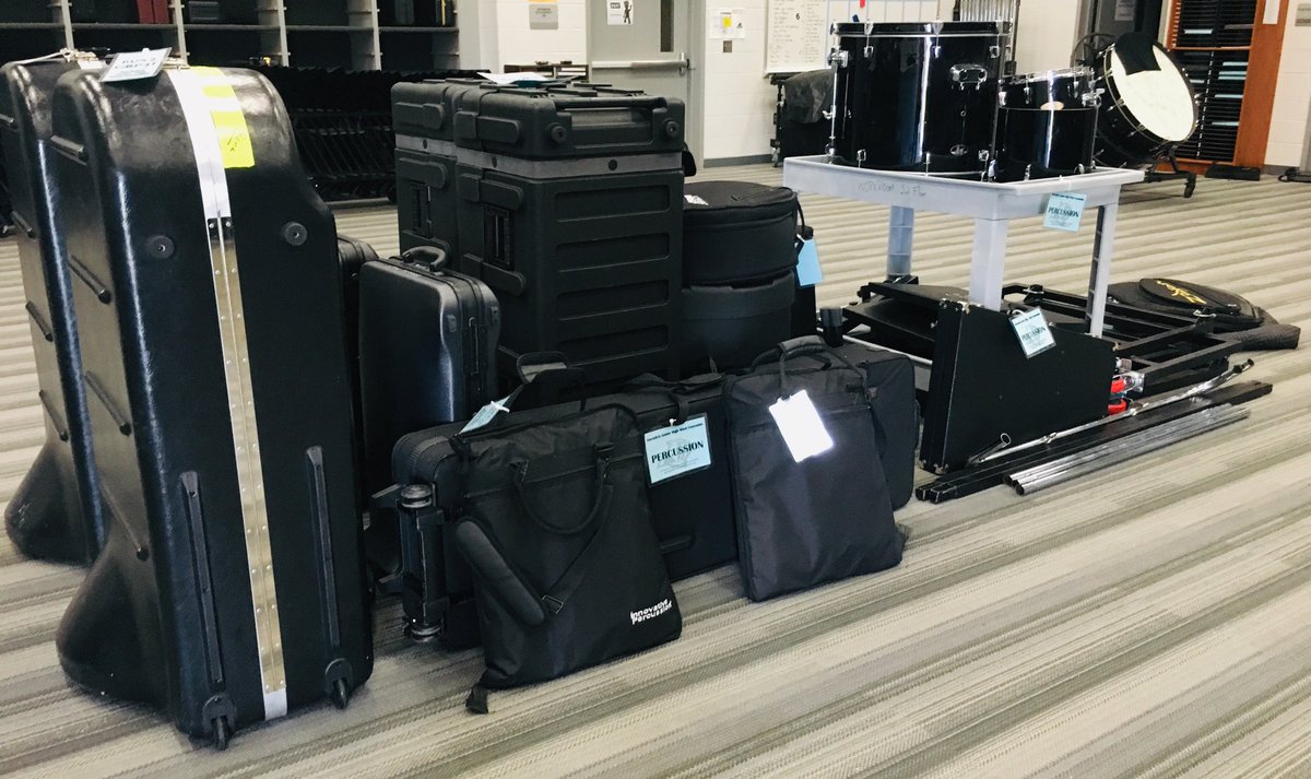SJHBand's tweet photo. One day closer...one step closer for ⁦@SJHBand⁩ #Indy #MFAFest20 bound. Percussion all ready for the road-big thanks to ⁦@PaetowBands⁩ Mr. T and ⁦@UHouston⁩ ⁦@PearlandISD⁩  Ms McGee for all your help! https://t.co/yGscKyT3ZG