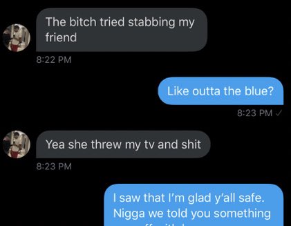 the rapper nigga said this to someone.Reasoning? Unknown