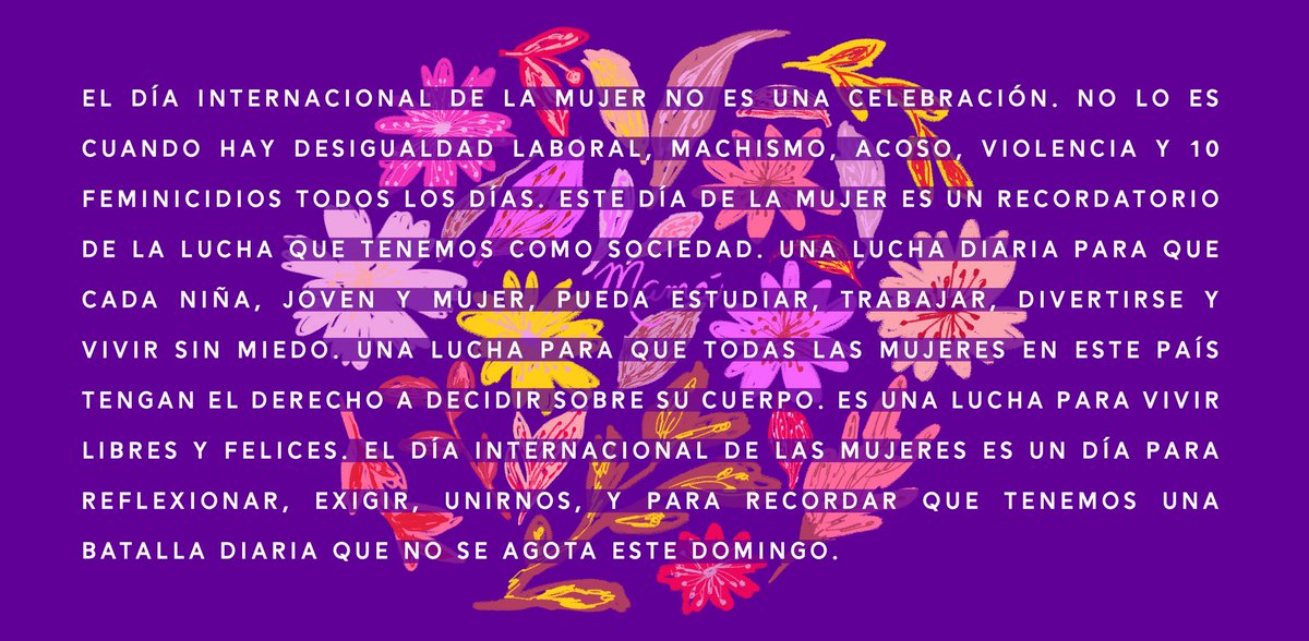 ¡Hoy y todos los días lucharemos!