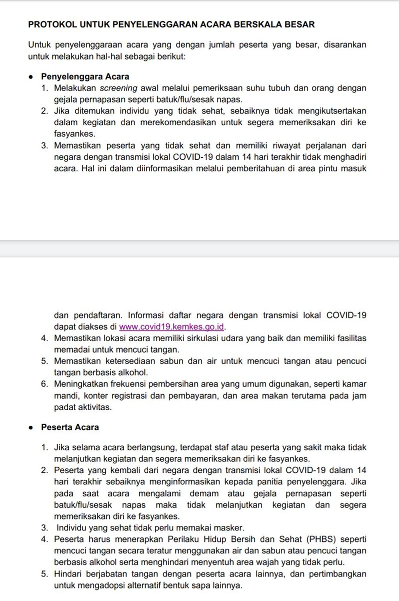 Btw... Yg mau bikin acara melibatkan/mengundang banyak orang, misal seminar, kawinan, arisan atau suatu perayaan... Patuhi protokol2 penanganan corona / #covid19 yg sdh dirilis pemerintah di sini yaa.. ksp.go.id/pemerintah-ter…. Jd jgn khawatir berlebihan, namun tetap waspada yuk.