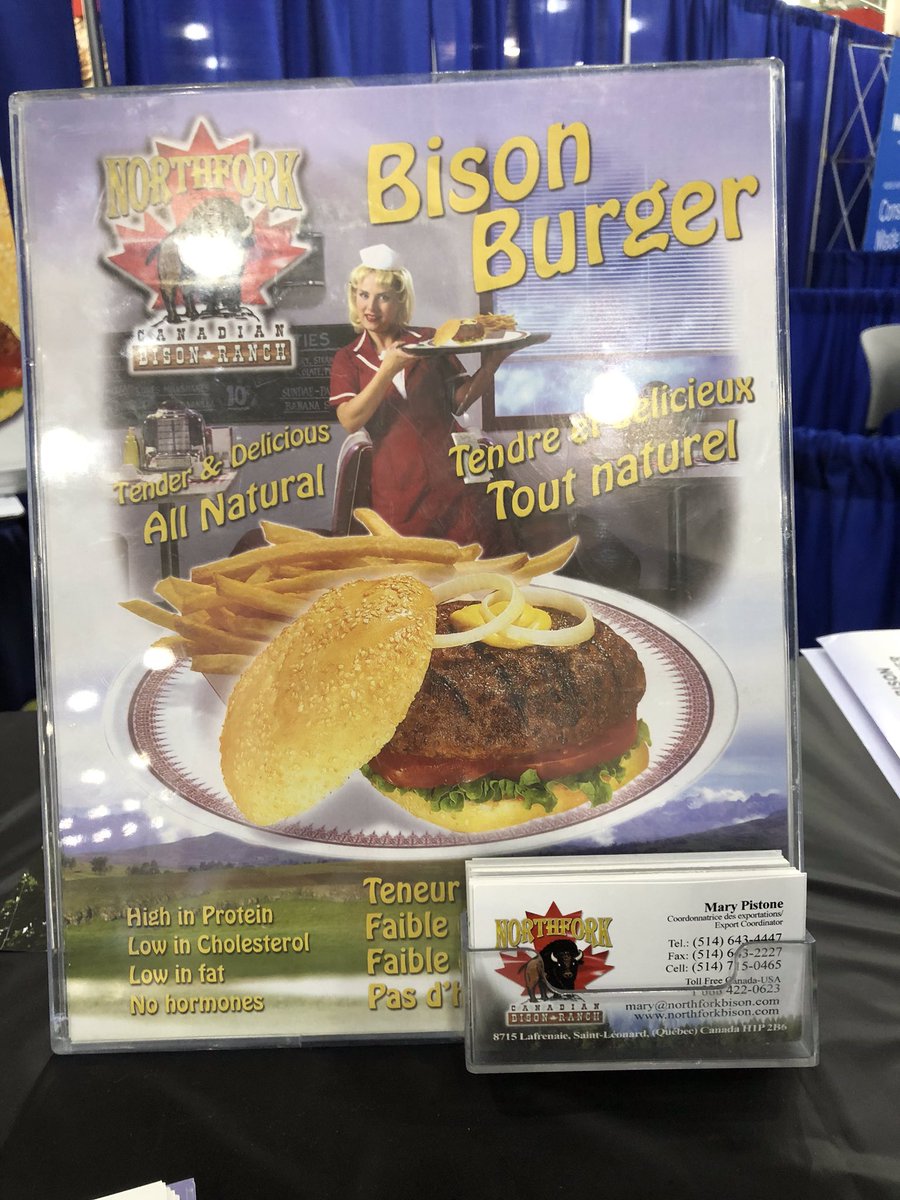FoodsofQuebec's tweet photo. @NorthforkBison had such a big success today at @TheFoodShows ! Long lines of people were waiting for the tasty samples!
#bison #Buffalo #BisonBurger #FoodsofQuebec #NY #RestaurantShow https://t.co/eVu8aeDpHp