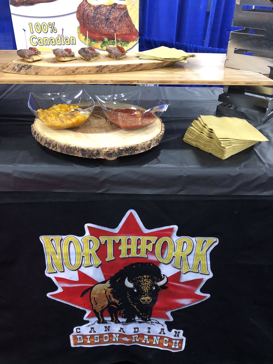 FoodsofQuebec's tweet photo. @NorthforkBison had such a big success today at @TheFoodShows ! Long lines of people were waiting for the tasty samples!
#bison #Buffalo #BisonBurger #FoodsofQuebec #NY #RestaurantShow https://t.co/eVu8aeDpHp