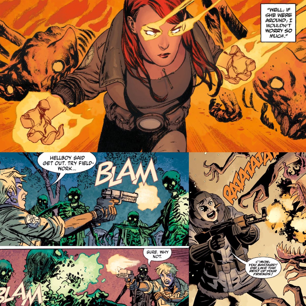 hellboybookclub's tweet photo. #internationalwomensday #bprd #lizsherman #katecorrigan #carlagiarocco #ashleystrode #panya #fenix #petersnejbjerg #guydavis #tylercrook #cameronstewart #clemrobins #davestewart #scottallie #mikemignola #hellboybookclub #podcast https://t.co/rvKz4P4Iq7