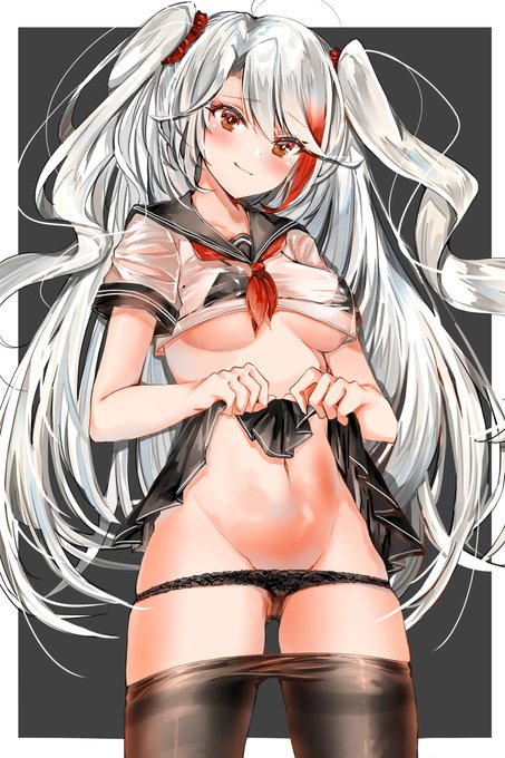 プリンツ・オイゲン #プリンツ・オイゲン #プリンツ・オイゲン(アズールレーン) #アズールレーン #巨乳 #魅惑のふともも #極上の女体 #黒タイツ #制服 #剥ぎ取りたいパンツ #下着  