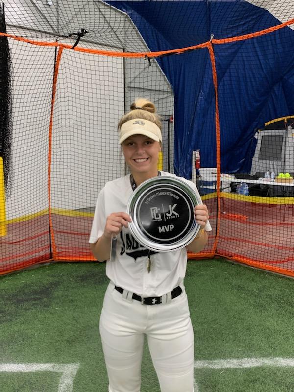 Congrats to 2021 Jags Elite C Ella Schulz on winning the MVP of the Perfect Game March Madness 18u tourney. Ella produced 10 rbis on 8 hits with 2 long home runs. She also played great defense and you can tell she has a great passion for the game!! #perfectgamesoftball