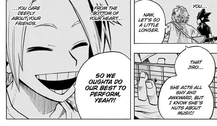 nathaneisan_chg's tweet photo. IT'S CANON!!!!! KAMINARI AND JIRO! ⚡🎧 A SHIP HAS SAILEDDD!!! ⛵⛵⛵ IM SCREAMING!!! This is WHOLESOME! 😭🥺😆 #BNHA263 #MHA263 https://t.co/RPhBE3UVuY