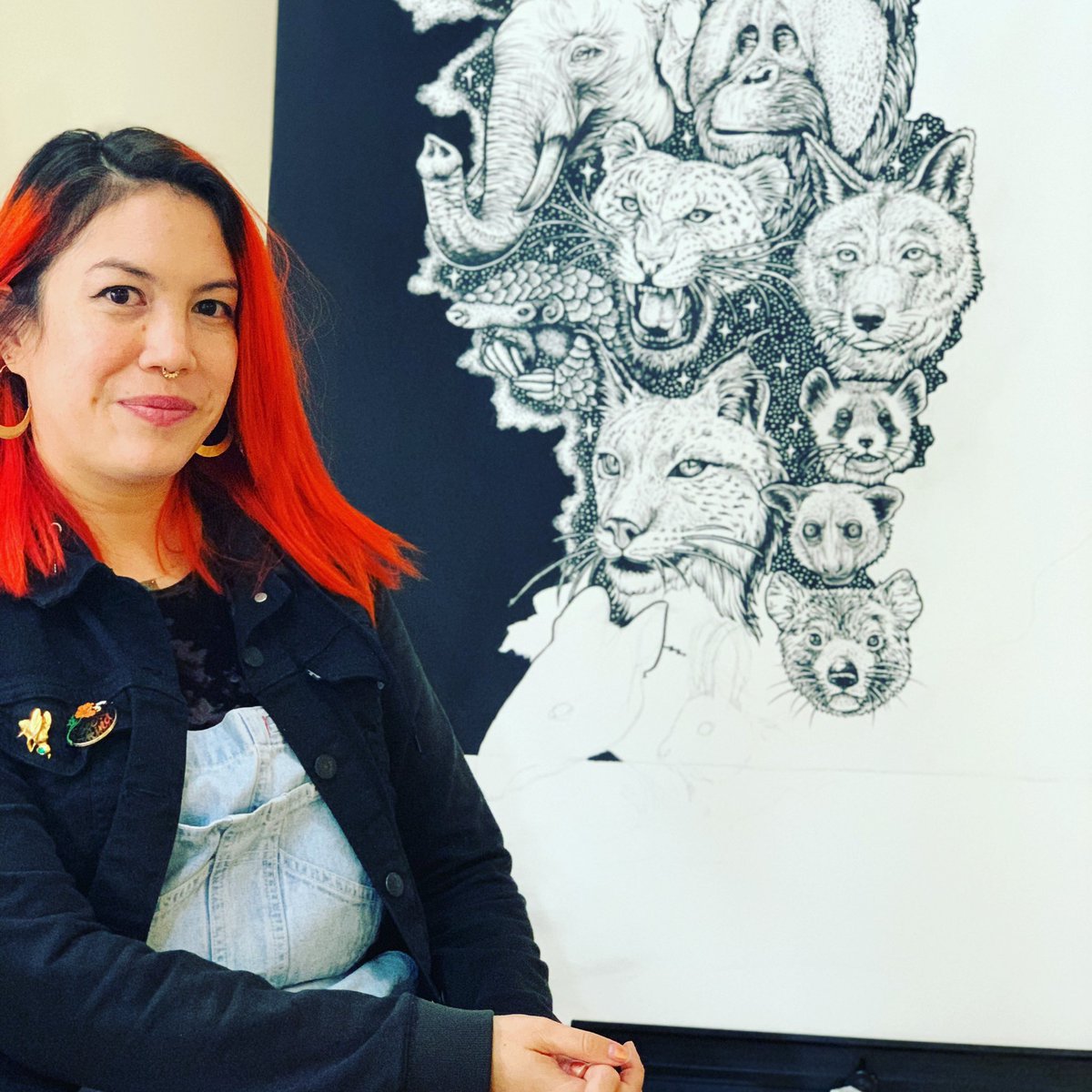 Phantomtweets's tweet photo. #Cinequest + #PhantomGalleries LIVE ART participant Brittni Paul on site @kaleidgallery today.
@Cinequest has postponed week 2 of the festival to August 2020....we’ll all be back then!
#Elation #wildlife #illustration #livepainting #dtsj #sofadistrict #filmfestival https://t.co/X3xXPaUmXc
