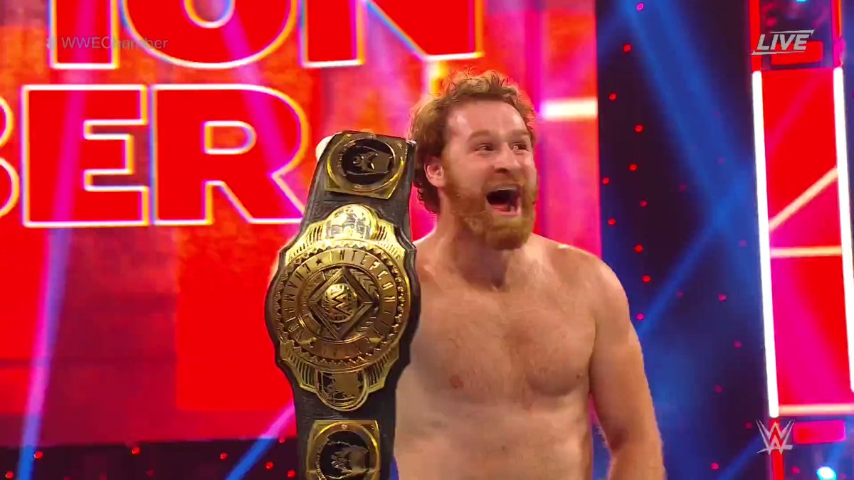 WWE's tweet photo. The many faces of JUBILATION.

@SamiZayn is your NEW #ICChampion at #WWEChamber! https://t.co/DJVyRZY7kl